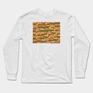 Burger Pattern Long Sleeve T-Shirt